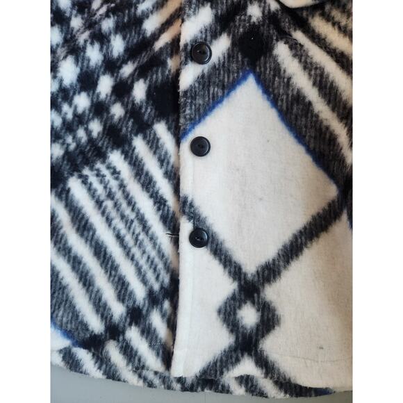 ANINE BING Oakley oversized checked brushed Shirt Jacket size S #2H421 - Picture 15 of 15